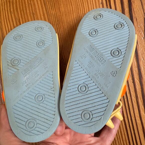 Mini Melissa yellow monster face rubber spiked slip on sandals SIZE 7 - Picture 4 of 5